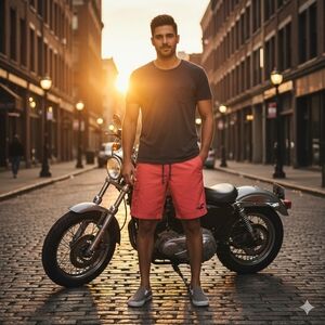 Hollister Blue and Pink Swim Trunks